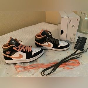 womens air jordan 1 mid se peach mocha